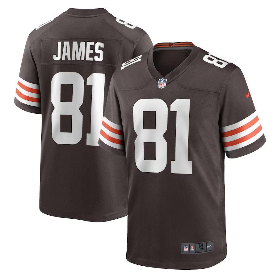 Men Cleveland Browns 81 Jesse James Nike Brown Game Player NFL Jersey.